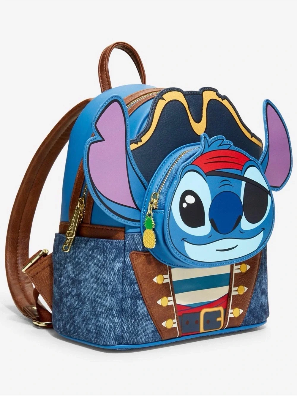New Loungefly Disney Lilo & Stitch Pirate Stitch Figural Mini Backpack